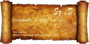 Szedmák Dóra névjegykártya